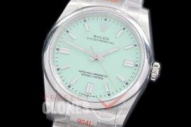 RLOY-36-052 GMF 904 Steel Osyter Perpetual 36mm 126000 SS/SS Mint Green Sticks Asian Clone VR 3235 