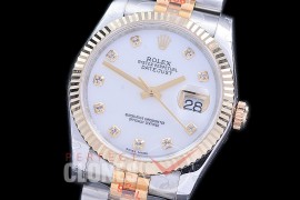 R36DJT-116233-108 BPF Datejust Men 116233 SS/YG Fluted/Jubilee MOP White Diamonds VR 3135 - 18K Wrapped Gold Special Offer !! 