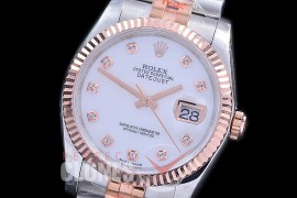 R36DJTR-116231-108 BPF Datejust Men 116231 SS/RG Fluted/Jubilee MOP White Diamonds VR 3135 - 18K Wrapped Gold Special Offer !! 
