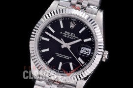 0 0 0 0 0 R41DJS-3235-402 QF 904L Steel Datejust 41mm 126334 SS/SS Fluted/Jubilee Black Sticks SH 3235 