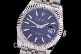 0 0 0 0 0 R41DJS-3235-404 QF 904L Steel Datejust 41mm 126334 SS/SS Fluted/Jubilee Blue Sticks SH 3235 