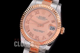 R31DJTR-195 GMF 904 Steel Datejust Midsize 278271 SS/RG Fluted/Oyster Rose Gold Roman Asian Clone 2824