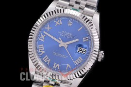 0 0 R41DJS-424F ZF Datejust II 904L Steel 126334 Fluted/Jubilee SS/SS Blue Roman Asian 2824 