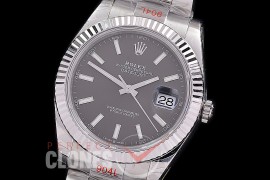 0 0 0 0 0 R41DJS-3235-503 WFF 904L Steel Datejust 41mm 126334 SS/SS Fluted/Oyster Dark Rhodium Grey Sticks SH 3235