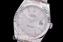 0 0 0 0 0 R41DJS-3235-500 WFF 904L Steel Datejust 41mm 126334 SS/SS Fluted/Oyster Silver Sticks SH 3235