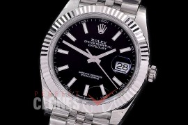 0 0 0 0 0 R41DJS-3235-502J WFF 904L Steel Datejust 41mm 126334 SS/SS Fluted/Jubilee Black Sticks SH 3235