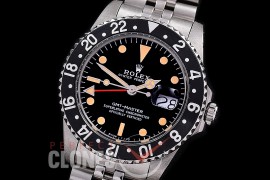 0 0 0 0 0 RLGV00704J-A ANF/OXF Vintage GMT Master 1675 Black Glit Dial, Black Bez Jubilee Asian 2836