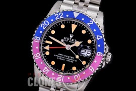 0 0 0 0 0 RLGV00708J-A ANF/OXF Vintage GMT Master 1675 Black Glit Dial, Aged Blue/Red Bez Jubilee Asian 2836