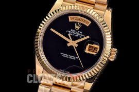 R36DDF-131 BP 128238 DayDate YG/YG Fluted/President Black Bark Onyx A-2836