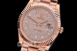 R40DDR00408 228345RBR RG/RG Fluted Bez Rose Gold Glazier Asian Clone 2836