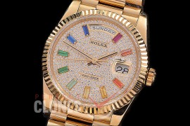 R40DDR00409 228345RBR RG/RG Fluted Bez Rose Gold Rainbow Glazier Asian Clone 2836