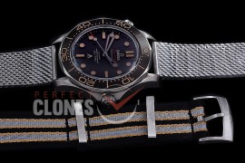 0 0 0 OM300M-0007A GF Seamaster Diver 007 Limited Edition 300M TI/ME Black Asian 2824 Mod 8806 - Bundle with Nato Strap 