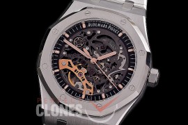 0 0 AP15407-001 APS-F Royal Oak 15407 Oak Double Balance Wheel Openworked SS/SS A-3132