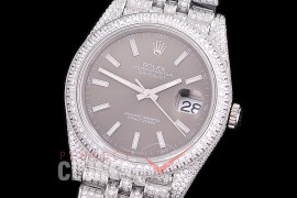 0 0 R41DJS-013J BP 904L Steel 126334 Diam/Jubilee SS/SS/Diam Dark Rhodium Grey Sticks Asian 2824