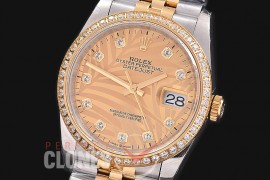 R36DJT-519Y BP Datejust 36 126233 SS/YG Fluted/Jubilee 2021 Gold Palm Diamonds A-2824