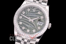 R36DJS-546Z BP Datejust 36 126234 SS/SS Diam/Jubilee 2021 Green Palm Motif Diamonds A-2824