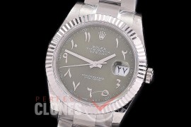 R41DJS-3235-196 BP 126334 Datejust 41mm SS/SS Fluted/Oyster Olive Green Arabic VR 3235 