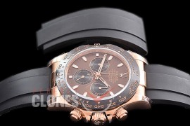 0 0 0 RLDFR-4130-856R QF V3 904L Steel Daytona 116515LN RG/CER/RU Brown Sticks 4130 Superclone - 72 Hours Power Reserve Movement 