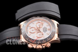 0 0 0 RLDFR-4130-851R QF V3 904L Steel Daytona 116515LN RG/CER/RU White Sticks 4130 Superclone - 72 Hours Power Reserve Movement 