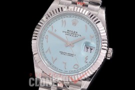 0 0 0 0 0 R41DJS-3235-247 GMF 904L Steel Datejust 41mm 126334 SS/SS Fluted/Jubilee Ice Blue Arabic Numeral VR 3235 