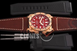 0 0 0 0 0 0 0 BR03-92-044 ANF/OXF BR03-92 Bronzo Diver BR/LE Red Miyota 9015 - Bundle Rubber Strap / Toolkit 