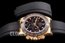 0 0 0 RLDF-4130-852R QF V3 904L Steel Daytona 116518LN YG/CER/RU Black Sticks 4130 Superclone - 72 Hours Power Reserve Movement 