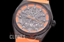 0 0 0 0 0 0 0 ZN-DFC-126R Deft Classic Automatic PVD/RU Black Skeleton / Orange Miyota 9015 Modified 