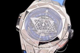 HB-SB2-103 BBF Big Bang Sang Bleu II 45mm Chronograph TI/LE Blue A-7750 Modified