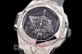 HB-SB2-102 BBF Big Bang Sang Bleu II 45mm Chronograph TI/RU Black A-7750 Modified