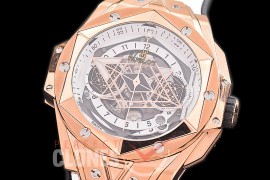 HB-SB2-111 BBF Big Bang Sang Bleu II 45mm Chronograph RG/RU White A-7750 Modified 