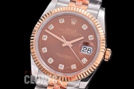 R36DJTR-3235-217 GMF 126231 SS/RG Fluted/Jubilee Brown Diamonds VR 3235 904L Steel / Extra Weighted Casework / Bracelet 