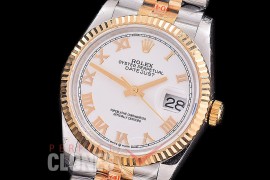 R36DJT-3235-221 GMF 126233 SS/YG Fluted/Jubilee White Roman VR 3235 904L Steel / Extra Weighted Casework / Bracelet 