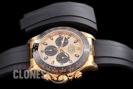 0 0 0 RLDF-4130-855R QF V3 904L Steel Daytona 116518LN YG/CER/RU Sunset Gold Sticks 4130 Superclone - 72 Hours Power Reserve Movement 