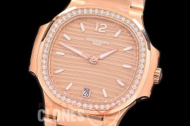 PP-7118-015D 3KF Nautilus Ladies 7118 RG/RG Rose Gold Asian Clone Calibre 324SC