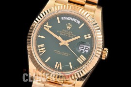 R40DDF10036 Daydate 40mm 228238 YG/YG Olive Green Roman A-2836