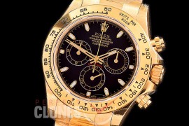 0 0 0 RLDF-4130-842 QF V3 904L Steel Daytona 116508 YG/YG Black Sticks 4130 Superclone - 72 Hours Power Reserve Movement 