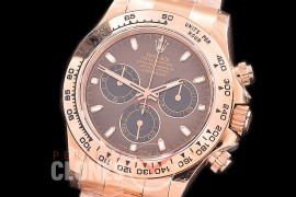 0 0 0 RLDFR-4130-846 QF V3 904L Steel Daytona 116505 RG/RG Brown Sticks 4130 Superclone - 72 Hours Power Reserve Movement 