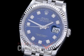 R36DJS-3235-064 XF/VSF 126234 904 Steel SS/SS Fluted/Jubilee Blue Diamonds VS 3235 - 72 Hours Power Reserve 