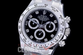 RLDS-4130-872 QF 904L Steel Daytona 116509 SS/SS Black Diamonds 4130 Superclone