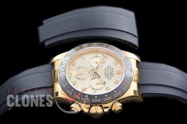 0 0 0 RLDF-4130-870R QF 904L Steel Daytona 116518LN YG/CER/RU Silver Diamonds 4130 Superclone - 72 Hours Power Reserve 