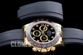 0 0 0 RLDF-4130-872R QF 904L Steel Daytona 116518LN YG/CER/RU Black Diamonds 4130 Superclone - 72 Hours Power Reserve 