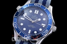 OM300M-60-101N Seamster Diver 300M Professional James Bond 60th Anniversary SS/NT Blue A-2813 