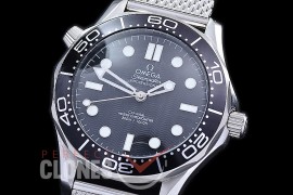 OM300M-60-102 Seamster Diver 300M Professional James Bond 60th Anniversary SS/ME Black A-2813 