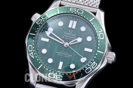 OM300M-60-103 Seamster Diver 300M Professional James Bond 60th Anniversary SS/ME Green A-2813 