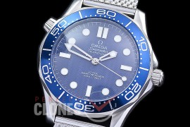 OM300M-60-101 Seamster Diver 300M Professional James Bond 60th Anniversary SS/ME Blue A-2813 