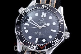 OM300M-60-102N Seamster Diver 300M Professional James Bond 60th Anniversary SS/NT Black A-2813 