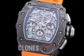 0 0 0 0 RM011-928F HHWF RM011-03 NTPT FC//RU Skeletonized A-7750 28800 - Orange Rubber Strap 