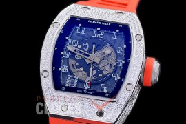 0 0 0 0 RM010-003 HHWF RM010 SS/RU Skeletonized Asian Custom Calibre Red Rubber Strap 