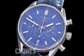  TGCC-42-104L Carrera Classic Chronograph SS/LE Blue OS 20 Qtz 