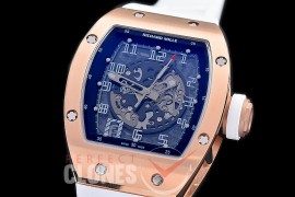 0 0 0 0 RM010-011S HHWF RM010 RG/RU Skeletonized Asian Custom Calibre White Rubber Strap